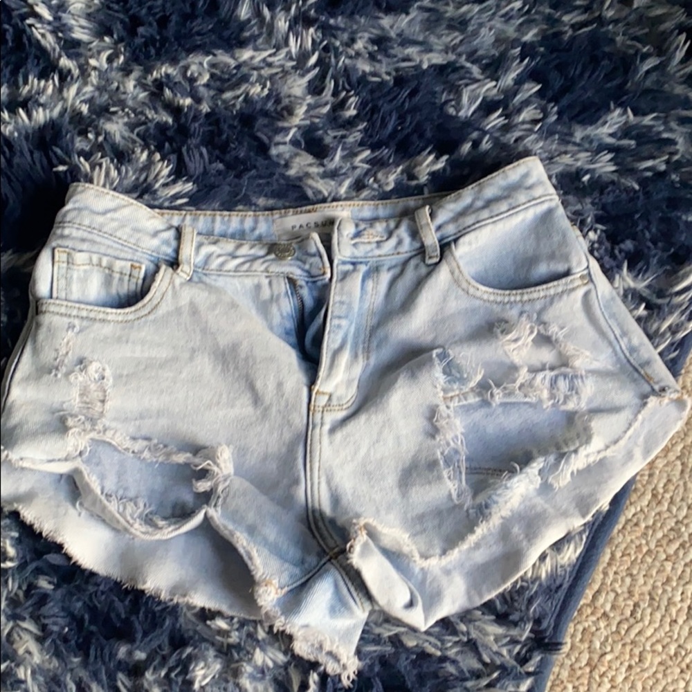 Pacsun high rise festival ripped shorts